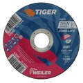 Weiler Weiler 804-57041 4.5 x .045 x 875 in. Tiger Type 27 Thin Cutting Wheel; A60T; Pack of 25 804-57041